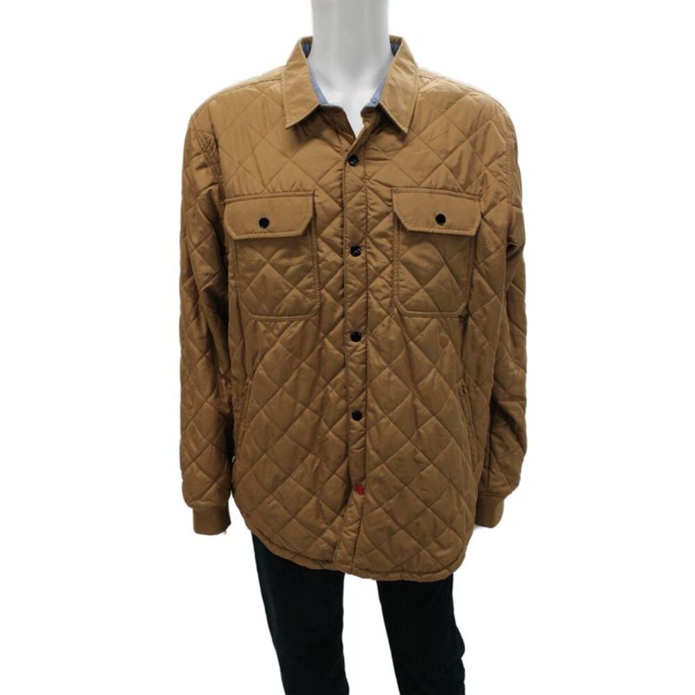 CPO Provisions Mens Quilted Button-Up Collared Beige Jacket Size XL